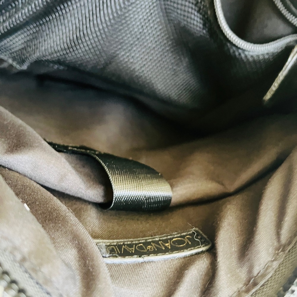 Joan & David Black Nylon Backpack Laptop Bag Gold Hardware Travel Luggage Sleeve - Picture 7 of 8